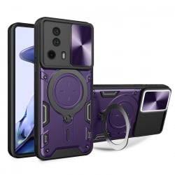 Xiaomi 13 Lite 5G Θήκη Μωβ Με Σταντ Sliding Camshield Card Phone Case Purple