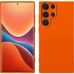 Samsung Galaxy S23 Ultra 5G Θήκη Σιλικόνης Πορτοκαλί Soft Touch Silicone Rubber Soft Case Orange