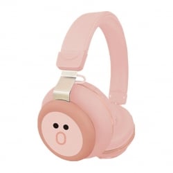 GJBY CA-030 Ασύρματα Bluetooth Over Ear Ακουστικά Dinosaur Pink Ροζ
