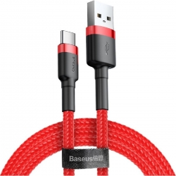 Baseus Καλώδιο Type-C Braided USB 2.0 Cable USB-C male - USB-A male 2m Κόκκινο (CATKLF-C09)