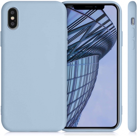 iPhone XS Max Θήκη Σιλικόνης Γαλάζιο Soft Touch Silicone Rubber Soft Case Light Blue