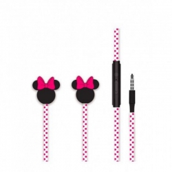 Handsfree Ακουστικά Disney Minnie Mouse Head In-ear με Βύσμα 3.5mm Μαύρο