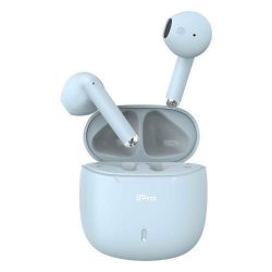 iPro TW100 Blue In-ear Bluetooth Handsfree Ακουστικά με Θήκη Φόρτισης Μπλε