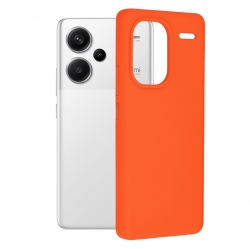 Xiaomi Redmi Note 13 Pro Plus 5G Θήκη Σιλικόνης Πορτοκαλί Soft Touch Silicone Rubber Soft Case Orange