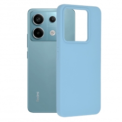 Xiaomi Redmi Note 13 Pro 5G / Poco X6 5G Θήκη Σιλικόνης Γαλάζιο Soft Touch Silicone Rubber Soft Case Baby Blue