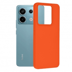 Xiaomi Redmi Note 13 Pro 5G Θήκη Σιλικόνης Πορτοκαλί Soft Touch Silicone Rubber Soft Case Orange