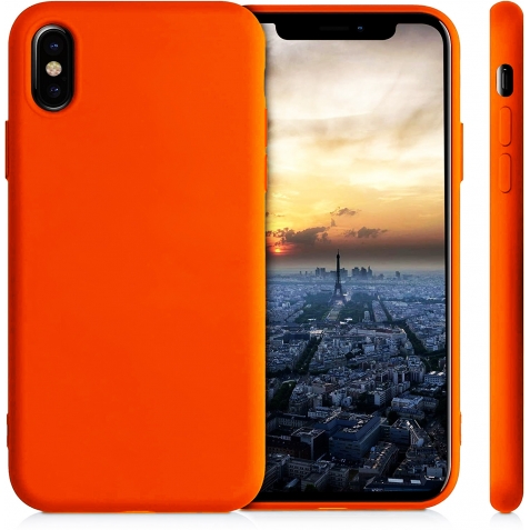 iPhone X / XS Θήκη Σιλικόνης Πορτοκαλί Soft Touch Silicone Rubber Soft Case Orange