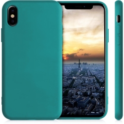 iPhone X / XS Θήκη Σιλικόνης Τιρκουάζ Soft Touch Silicone Rubber Soft Case Turquoise