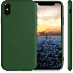 iPhone X / XS Θήκη Σιλικόνης Πράσινη Soft Touch Silicone Rubber Soft Case Green