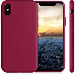 iPhone X / XS Θήκη Σιλικόνης Μπορντό Soft Touch Silicone Rubber Soft Case Bordeaux