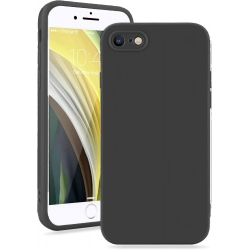 iPhone SE 2022 / SE 2020 / 8 / 7 Θήκη Σιλικόνης Μαύρη Soft Touch Silicone Rubber Soft Case Black
