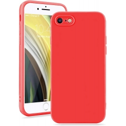 iPhone SE 2022 / SE 2020 / 8 / 7 Θήκη Σιλικόνης Κόκκινη Soft Touch Silicone Rubber Soft Case Red
