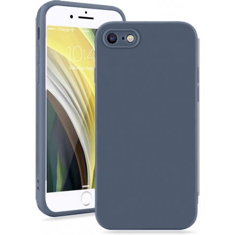 iPhone SE 2022 / SE 2020 / 8 / 7 Θήκη Σιλικόνης Μπλε Soft Touch Silicone Rubber Soft Case Navy