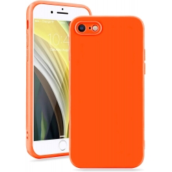 iPhone SE 2022 / SE 2020 / 8 / 7 Θήκη Σιλικόνης Πορτοκαλί Soft Touch Silicone Rubber Soft Case Orange