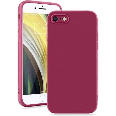 iPhone SE 2022 / SE 2020 / 8 / 7 Θήκη Σιλικόνης Μπορντό Soft Touch Silicone Rubber Soft Case Bordeaux