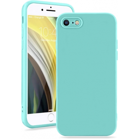 iPhone SE 2022 / SE 2020 / 8 / 7 Θήκη Σιλικόνης Βεραμάν Soft Touch Silicone Rubber Soft Case Mint