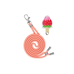 Λουράκι Λαιμού Universal Θήκης Smartphone Neck Strap With Hook And Emoji Strawberry