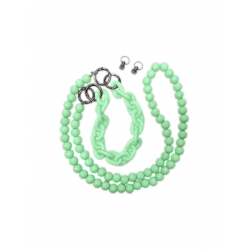 Λουράκι Λαιμού Universal Θήκης Smartphone Neck Strap Multi-Purpose Braided Chain Green