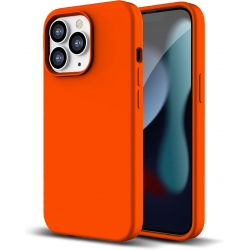 iPhone 13 Pro Θήκη Σιλικόνης Πορτοκαλί Soft Touch Silicone Rubber Soft Case Orange