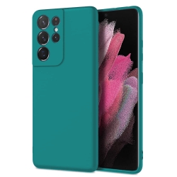 Samsung Galaxy S21 Ultra 5G Θήκη Σιλικόνης Τιρκουάζ Soft Touch Silicone Rubber Soft Case Turquoise