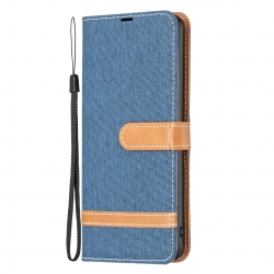 Xiaomi Redmi Note 13 Pro Plus 5G Θήκη Βιβλίο Μπλε Σκούρο Color Block Denim Texture Phone Case Dark Blue