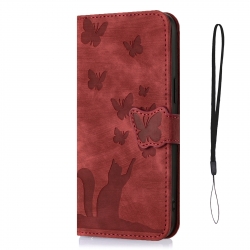 Samsung Galaxy A15 5G / A15 4G Θήκη Βιβλίο Κόκκινο Lace Flower Embossing Flip Phone Case Red