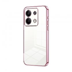 Xiaomi Redmi Note 13 5G Θήκη Διάφανη Ροζ Transparent Plating Fine Hole Phone Case Pink