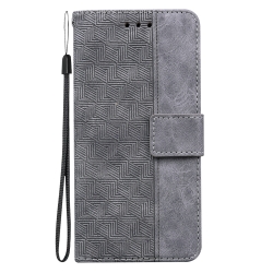 Xiaomi Redmi Note 13 Pro 4G / Poco M6 Pro 4G Θήκη Βιβλίο Γκρι Geometric Embossed Phone Case Grey