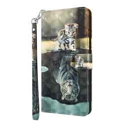 Xiaomi Redmi Note 13 Pro 5G / Poco X6 5G Θήκη Βιβλίο 3D Painting Pattern TPU + PU Phone Case Cat Tiger