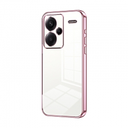Xiaomi Redmi Note 13 Pro Plus 5G Θήκη Διάφανη Ροζ Transparent Plating Fine Hole Phone Case Pink