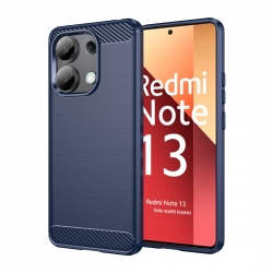 Xiaomi Redmi Note 13 4G Θήκη Σιλικόνης Μπλε Brushed Texture Carbon Fiber TPU Phone Case Blue