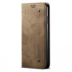 Samsung Galaxy A25 5G Θήκη Βιβλίο Χακί Denim Texture Casual Style Horizontal Flip Case with Holder Khaki