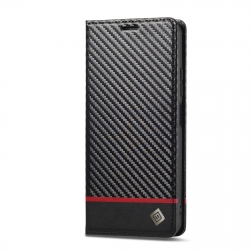 Xiaomi Redmi Note 13 Pro 5G / Poco X6 5G Θήκη Βιβλίο Μαύρο LC.IMEEKE Carbon Fiber Texture Flip Phone Case Horizontal Black