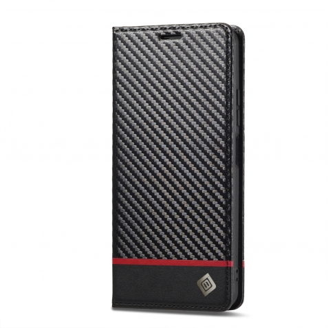 Xiaomi Redmi Note 13 Pro 5G / Poco X6 5G Θήκη Βιβλίο Μαύρο LC.IMEEKE Carbon Fiber Texture Flip Phone Case Horizontal Black