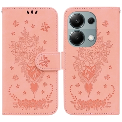 Xiaomi Redmi Note 13 Pro 4G / Poco M6 Pro 4G Θήκη Βιβλίο Ροζ Butterfly Rose Embossed Phone Case Pink