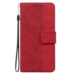 Xiaomi Redmi Note 13 Pro 4G / Poco M6 Pro 4G Θήκη Βιβλίο Κόκκινο Geometric Embossed Phone Case Red