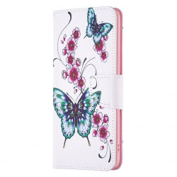 Xiaomi Redmi Note 13 Pro Plus 5G Θήκη Βιβλίο Colored Drawing Pattern Phone Case Flowers Butterfly