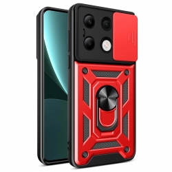 Xiaomi Redmi Note 13 4G Θήκη Κόκκινη Με Σταντ Sliding Camera Cover Design TPU+PC Phone Case Red