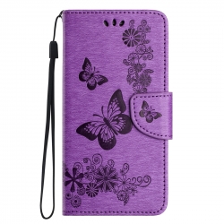 Samsung Galaxy A25 5G / A24 5G/4G Θήκη Βιβλίο Μωβ Butterfly Embossed Horizontal Flip Phone Case Purple