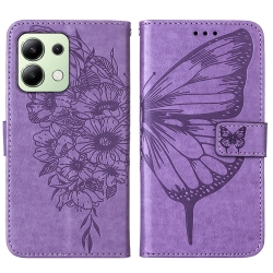 Xiaomi Redmi Note 13 4G Θήκη Βιβλίο Μωβ Πεταλούδα Embossed Butterfly Phone Case Purple