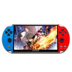 Powkiddy X12 Plus Retro Classic Games Handheld Game Console with 7 inch HD Screen & 16GB Memory (Red + Blue)