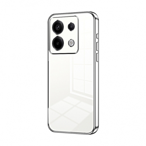 Xiaomi Redmi Note 13 Pro 5G / Poco X6 5G Θήκη Διάφανη Ασημί Transparent Plating Fine Hole Phone Case Transparent Silver