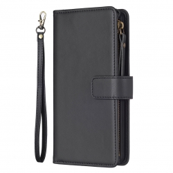 Xiaomi Redmi Note 13 Pro Plus 5G Θήκη Βιβλίο Μαύρο Card Slots Zipper Wallet Flip Phone Case Black