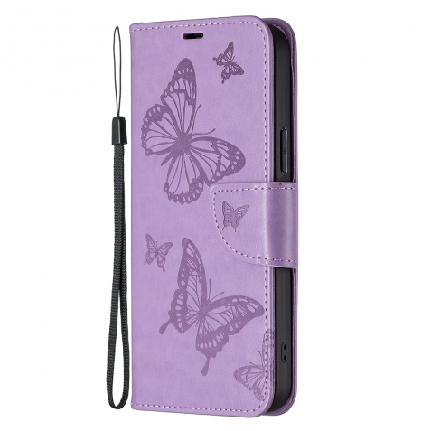 Xiaomi Redmi Note 13 Pro 5G / Poco X6 5G Θήκη Βιβλίο Μωβ Two Butterflies Embossing Phone Case Purple