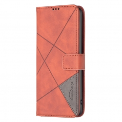 TCL 40 NXTpaper 4G Θήκη Βιβλίο Καφ΄έ Magnetic Buckle Rhombus Texture Phone Case Brown