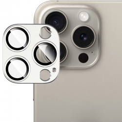 iPhone 15 Pro Max / 15 Pro Αντιχαρακτικό Τζάμι Προστασίας Πίσω Κάμερας IMAK Metal Armor Premium Camera Protector Film Silver