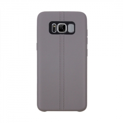 Samsung Galaxy S8 + Plus Θήκη Σιλικόνης Γκρι Double Line Smooth Surface Anti-collision Silicone Case Gray