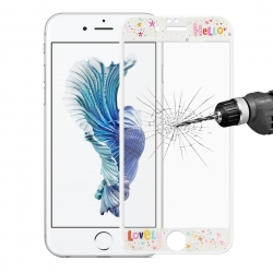 iPhone 6 / 6s 0.15mm "Hello Lovely" ENKAY Full Screen Ultra-thin 9H 3D Προστατευτικό Τζαμάκι Λευκό Tempered Glass