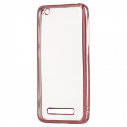 Xiaomi Redmi 4X Θήκη Σιλικόνης Με Διάφανη Πλάτη Και Ροζ Περίγραμμα Silicone Clear Case Transparent / Pink
