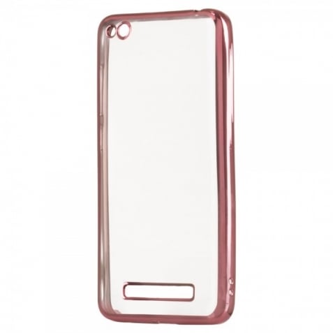 Xiaomi Redmi 4X Θήκη Σιλικόνης Με Διάφανη Πλάτη Και Ροζ Περίγραμμα Silicone Clear Case Transparent / Pink